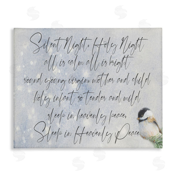 stupell industries Lanie Loreth | Christmas Silent Night Winter Bird Illustration Wall Art