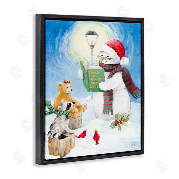 Stupell Industries Lanie Loreth | Christmas Snowman Reading Winter Holiday Animals Wall Art