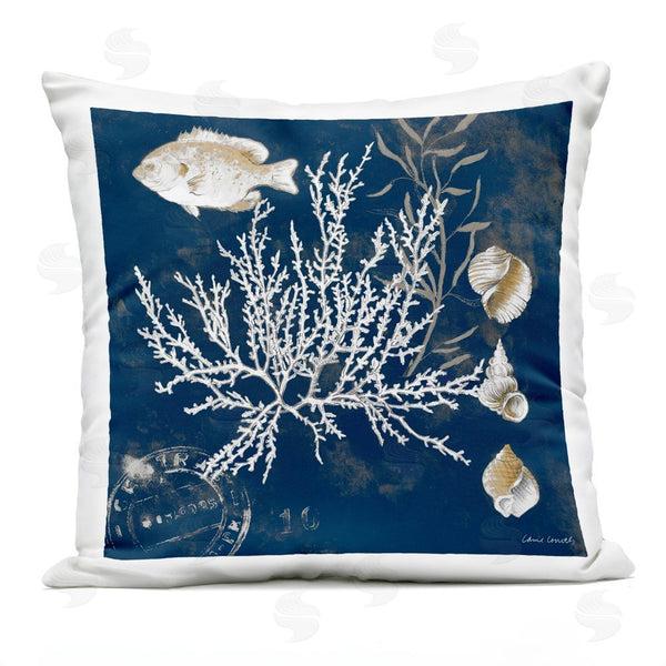 Stupell Industries Lanie Loreth | Coastal Medley On Blue Throw Pillow