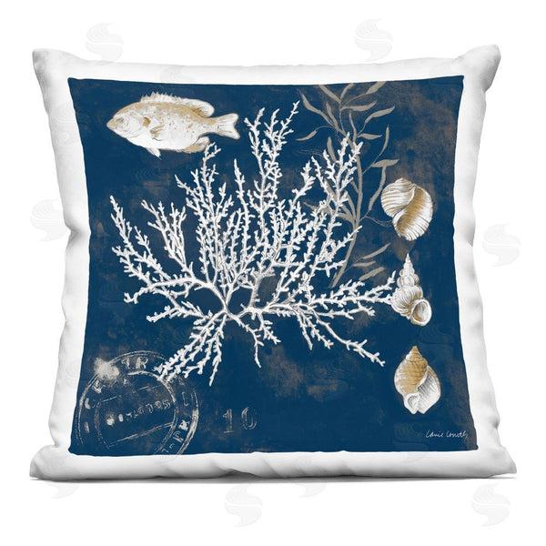 stupell industries Lanie Loreth | Coastal Medley on Blue Throw Pillow