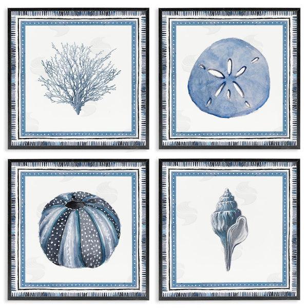 Stupell Industries Lanie Loreth | Coastal Teal Bordered Coral Wall Art