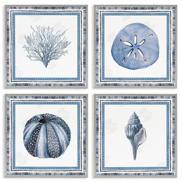 Stupell Industries Lanie Loreth | Coastal Teal Bordered Coral Wall Art