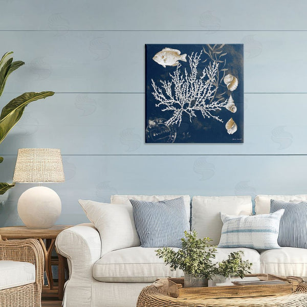 Stupell Industries Lanie Loreth | Coral Medley On Blue Wall Art