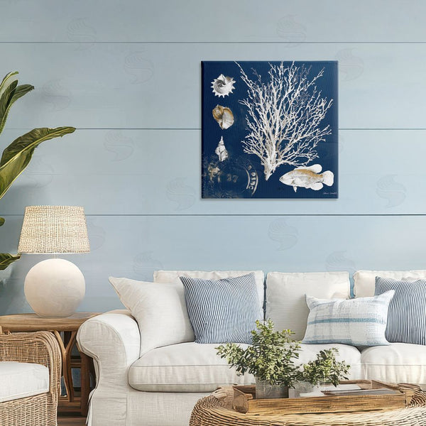 Stupell Industries Lanie Loreth | Coral Medley On Navy Wall Art