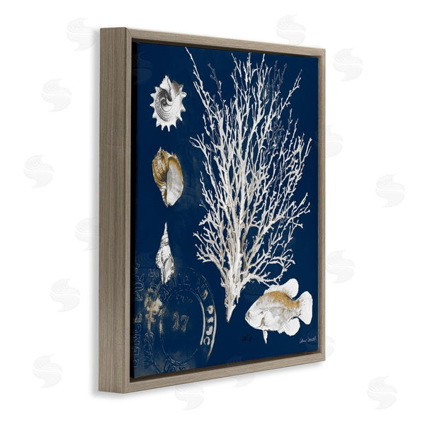 Stupell Industries Lanie Loreth | Coral Medley On Navy Wall Art