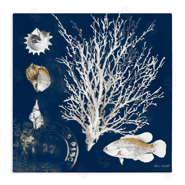 stupell industries Lanie Loreth | Coral Medley on Navy Wall Art