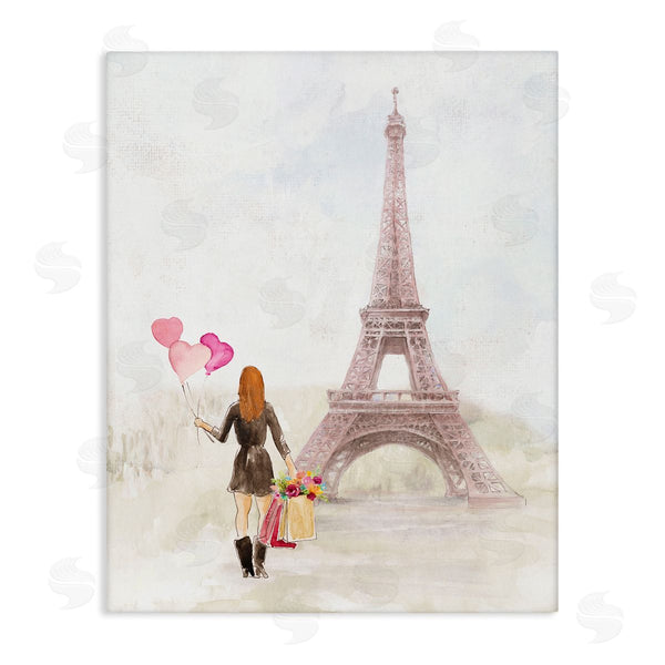 stupell industries Lanie Loreth | Eiffel Tower & Heart Balloons Wall Art
