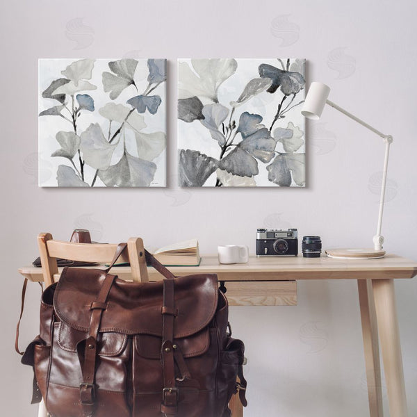 Stupell Industries Lanie Loreth | Elegant Monochromatic Plant Leaves Wall Art