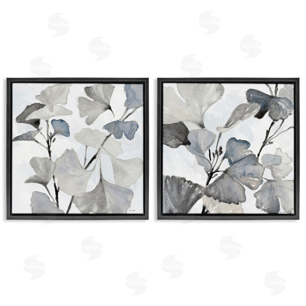 Stupell Industries Lanie Loreth | Elegant Monochromatic Plant Leaves Wall Art