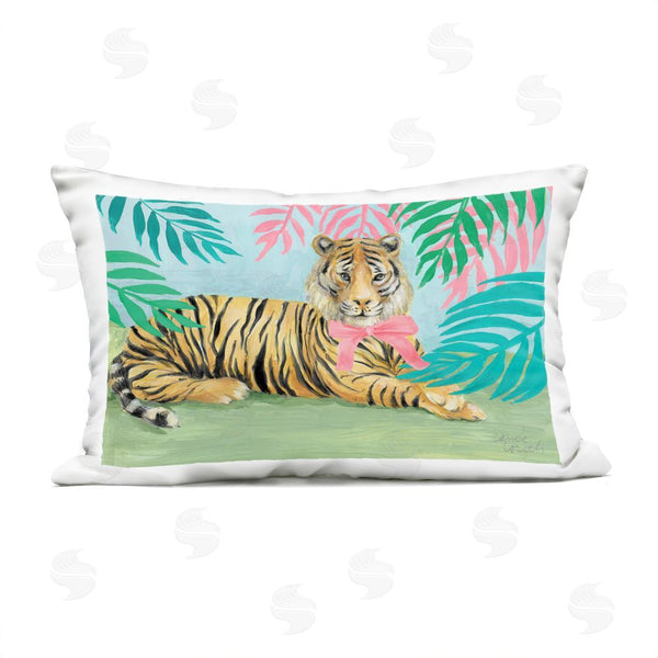 Stupell Industries Lanie Loreth | Exotic Jungle Tiger With Bow Printed Throw Pillow