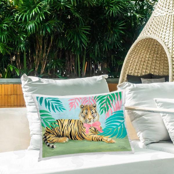 Stupell Industries Lanie Loreth | Exotic Jungle Tiger With Bow Printed Throw Pillow