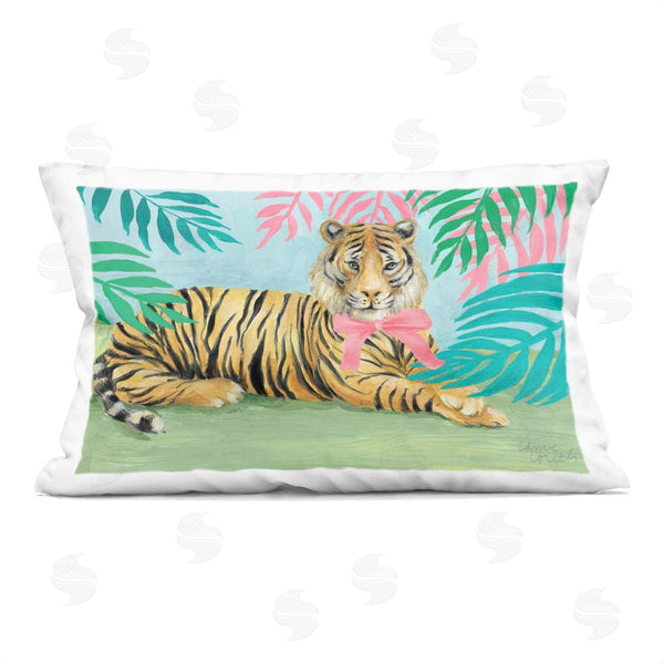 stupell industries Lanie Loreth | Exotic Jungle Tiger with Bow Printed Throw Pillow