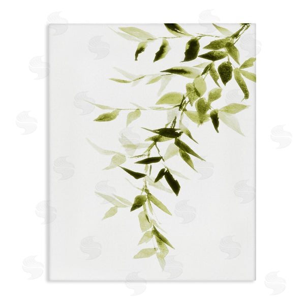 stupell industries Lanie Loreth | Falling Green Vines Soft Watercolor Cascading Plant Leaves Wall Art