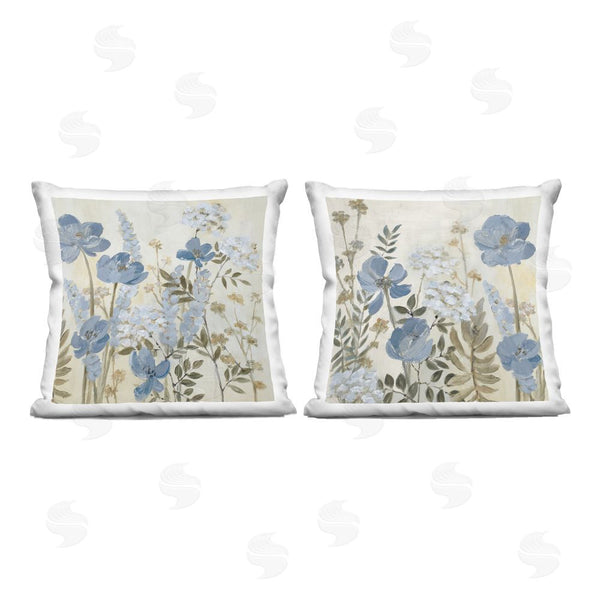 stupell industries Lanie Loreth | Floral Blue Wildflower Meadow Throw Pillow