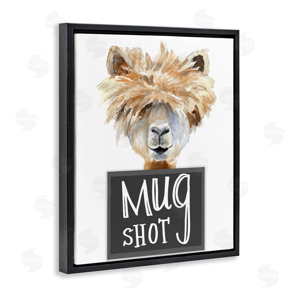 Stupell Industries Lanie Loreth | Fluffy Hair Alpaca Animal Mugshot Funny Portrait Wall Art