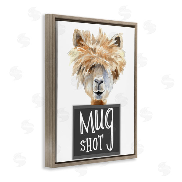 Stupell Industries Lanie Loreth | Fluffy Hair Alpaca Animal Mugshot Funny Portrait Wall Art