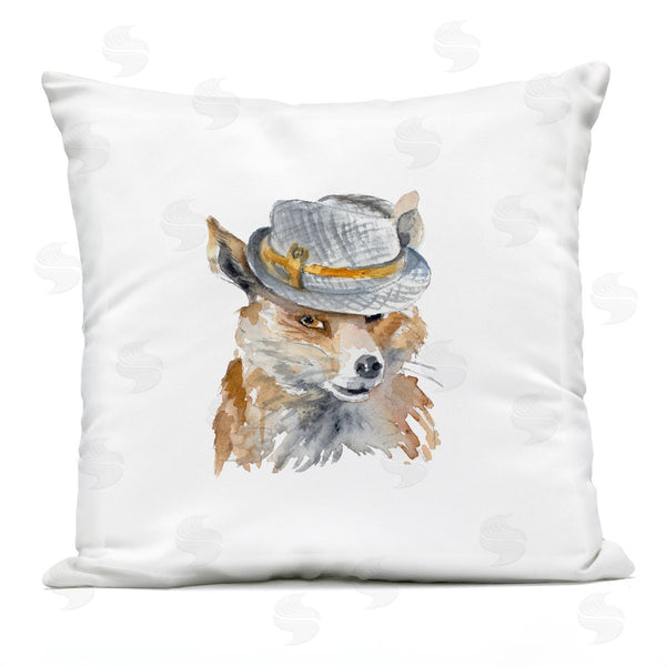 Stupell Industries Lanie Loreth | Fox Wearing Fedora Hat Nature Animal Fashion Printed Throw Pillow