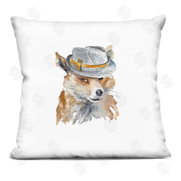 stupell industries Lanie Loreth | Fox Wearing Fedora Hat Nature Animal Fashion Printed Throw Pillow