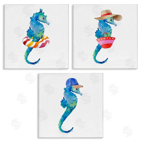 stupell industries Lanie Loreth | Fun Beach Ready Seahorses Wall Art