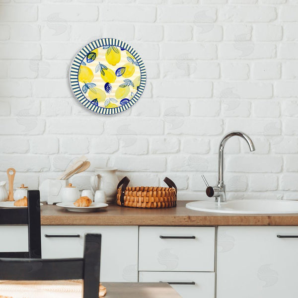 Stupell Industries Lanie Loreth | Fun Lemons & Leaves With Stripes Wall Art