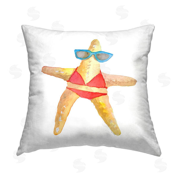 stupell industries Lanie Loreth | Fun Swimsuit Starfish Printed Throw Pillow