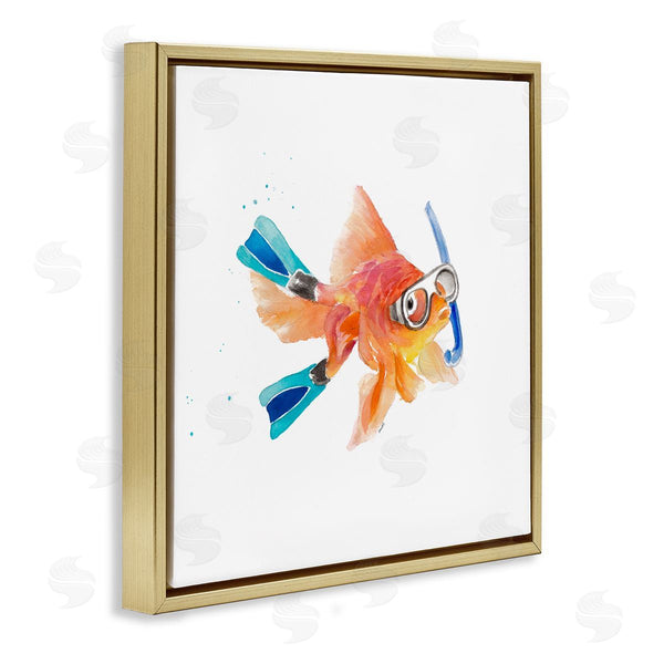 Stupell Industries Lanie Loreth | Goldfish Pet Snorkel Gear