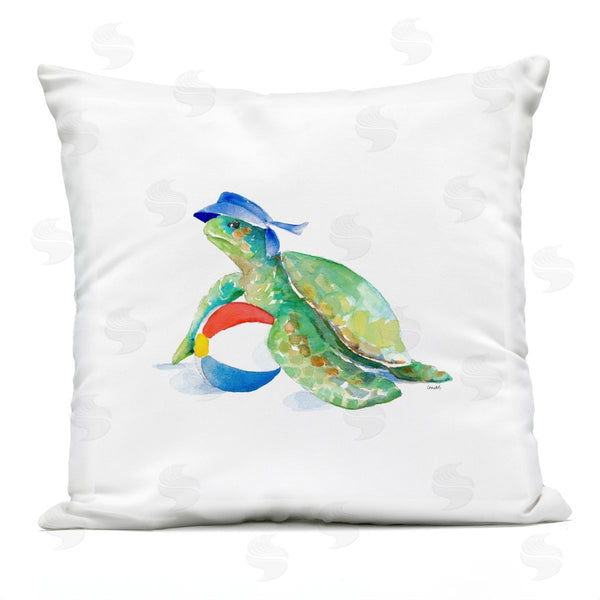 Stupell Industries Lanie Loreth | Green Sea Turtle Beach Ball Aquatic Animal Printed Throw Pillow