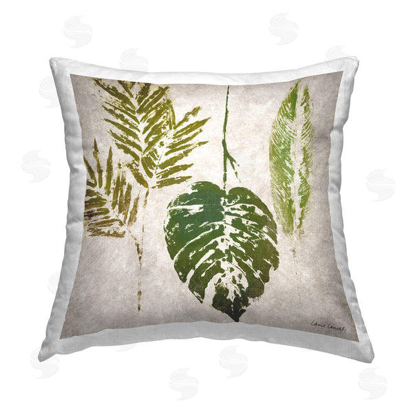 stupell industries Lanie Loreth | Greenery Leaf Impressions Printed Throw Pillow