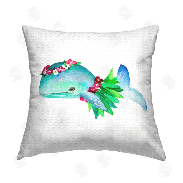 Stupell Industries Lanie Loreth | Hula Skirt Whale Printed Throw Pillow