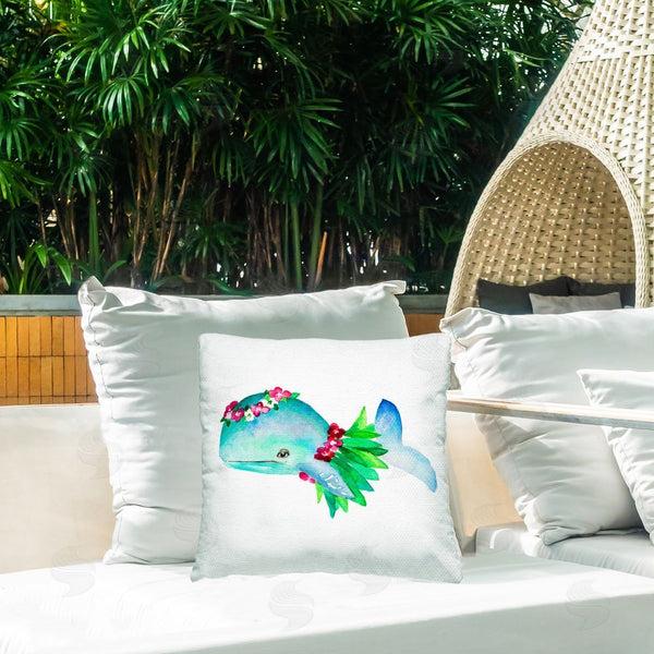 Stupell Industries Lanie Loreth | Hula Skirt Whale Printed Throw Pillow