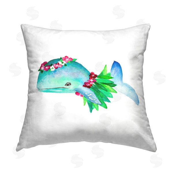 stupell industries Lanie Loreth | Hula Skirt Whale Printed Throw Pillow