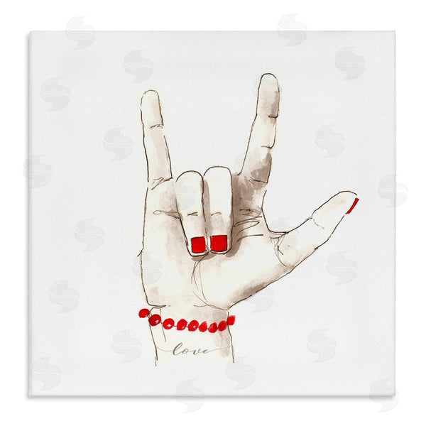 stupell industries Lanie Loreth | I Love You Sign Language Red