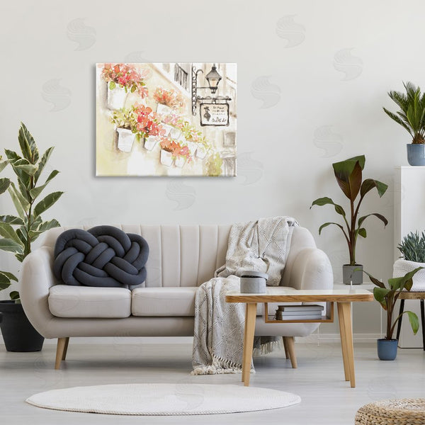 Stupell Industries Lanie Loreth | Impressionistic Potted Flowers Soft Parisian City Street Wall Art