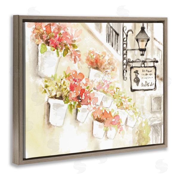 Stupell Industries Lanie Loreth | Impressionistic Potted Flowers Soft Parisian City Street Wall Art