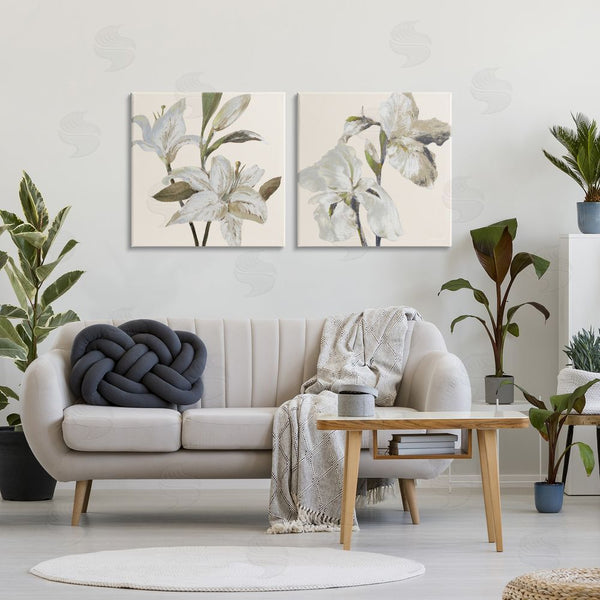 Stupell Industries Lanie Loreth | Irises And Lilies Soft Beige Wall Art