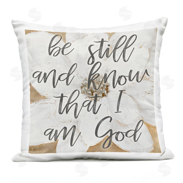 Stupell Industries Lanie Loreth | Know That I Am God Flower Throw Pillow