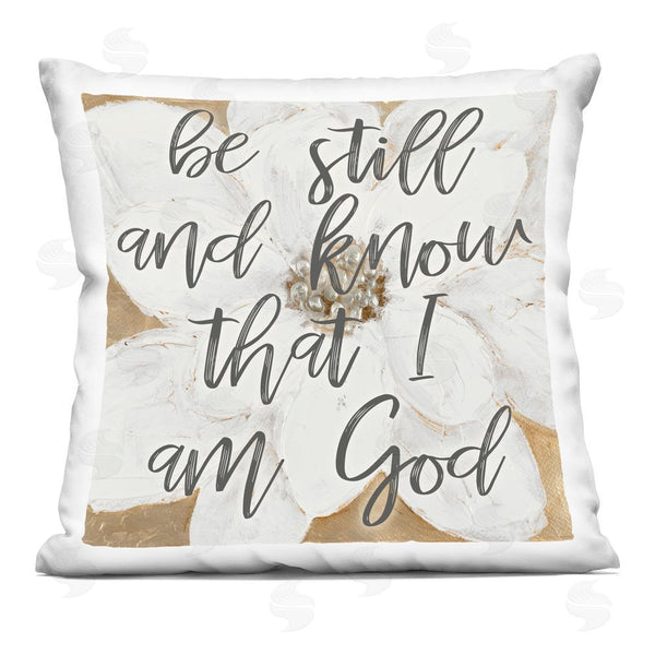 stupell industries Lanie Loreth | Know That I Am God Flower Throw Pillow