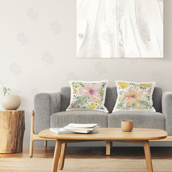 Stupell Industries Lanie Loreth | Large Pink And Coral Bloom Printed Throw Pillow Set