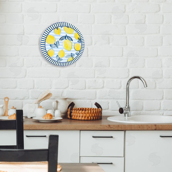 Stupell Industries Lanie Loreth | Lemon Fruit Pattern With Stripes Wall Art