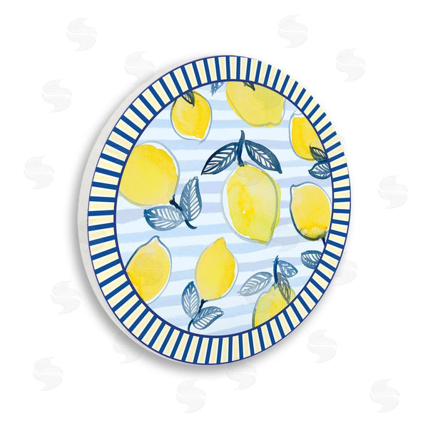 stupell industries Lanie Loreth | Lemon Fruit Pattern with Stripes Wall Art