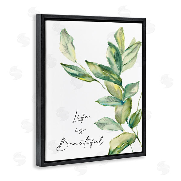 Stupell Industries Lanie Loreth | Life Is Beautiful Botanical Leaf Sprout Simplistic Painting Wall Art
