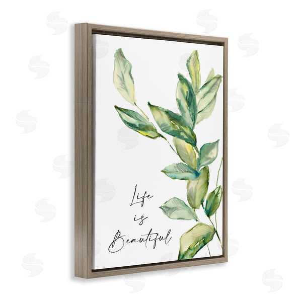 Stupell Industries Lanie Loreth | Life Is Beautiful Botanical Leaf Sprout Simplistic Painting Wall Art