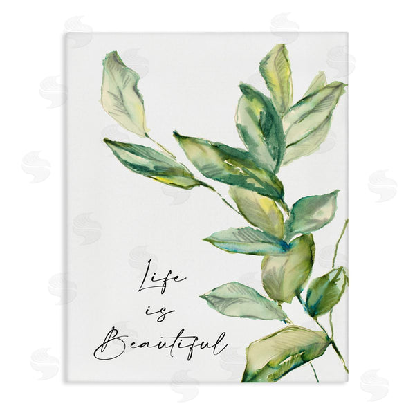 stupell industries Lanie Loreth | Life Is Beautiful Botanical Leaf Sprout Simplistic Painting Wall Art