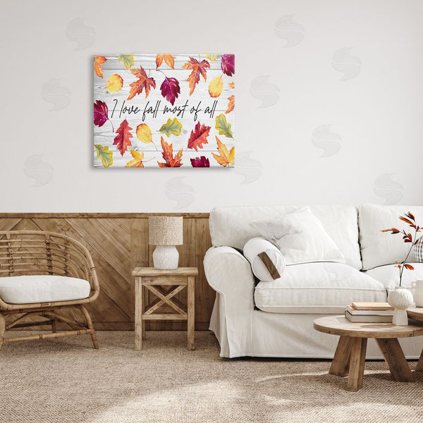 Stupell Industries Lanie Loreth | Love Fall Most Of All Autumn Leaves Scattered Wall Art