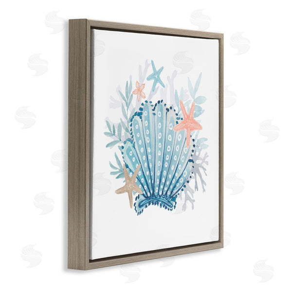 Stupell Industries Lanie Loreth | Maritime Clamshell Layered Coral Wall Art