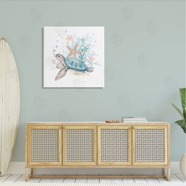 Stupell Industries Lanie Loreth | Mixed Sea Life Tortoise Swimming Wall Art