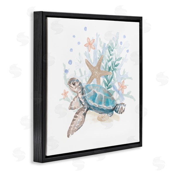 Stupell Industries Lanie Loreth | Mixed Sea Life Tortoise Swimming Wall Art