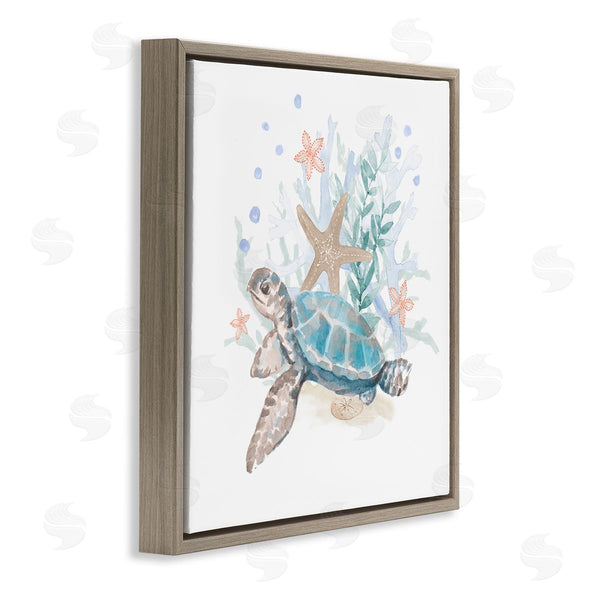 Stupell Industries Lanie Loreth | Mixed Sea Life Tortoise Swimming Wall Art
