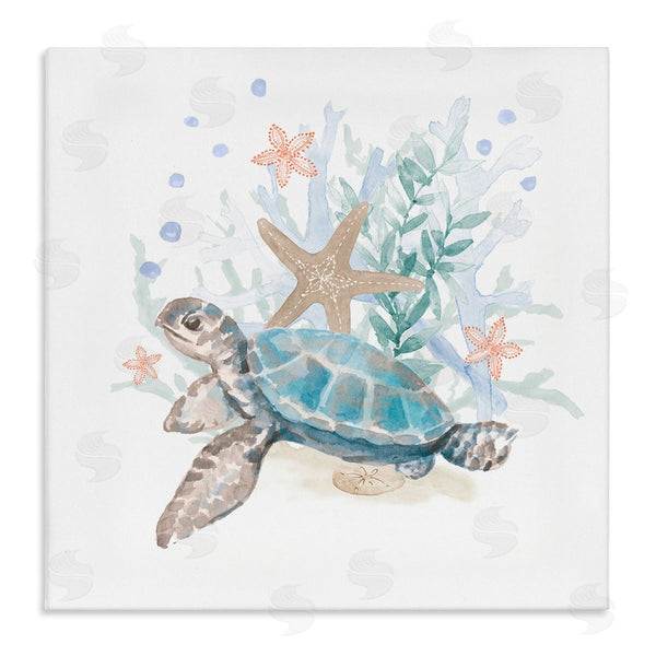 stupell industries Lanie Loreth | Mixed Sea Life Tortoise Swimming Wall Art