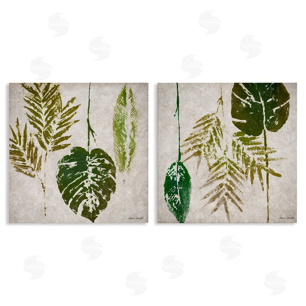 stupell industries Lanie Loreth | Monstera Stamped Palm Leaves Wall Art